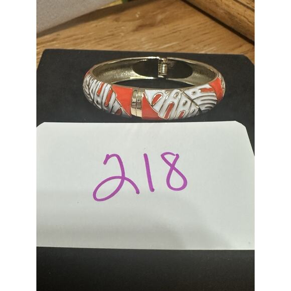 Sequin Nordstrom Multicolor Gold Tone Statement Enamel Bangle Bracelet # 218 - Picture 4 of 4